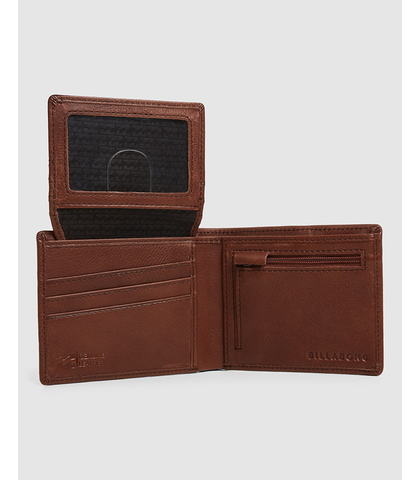 BILLABONG MENS HELSMAN RFID FLIP WALLET - JAVA GRAIN - - BILLABONG MENS W20