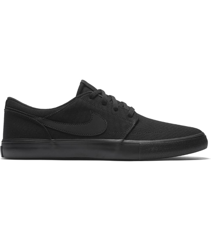 NIKE SB PORTMORE II SOLAR CANVAS SHOE - BLACK/BLACK