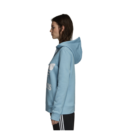 adidas trefoil hoodie clear blue