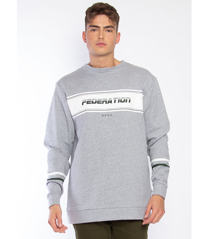 FEDERATION MENS LETTER CREW - SINCE - GREY MARLE