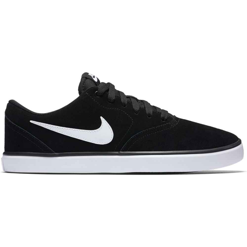 NIKE SB CHECK SOLARSOFT SHOE BLACK WHITE SUEDE Footwear