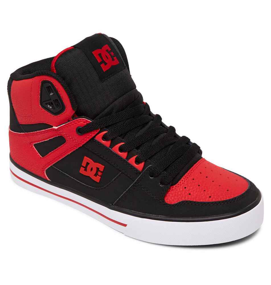 Dc Pure High Top Shoe Fiery Red White Black Footwear Shoes