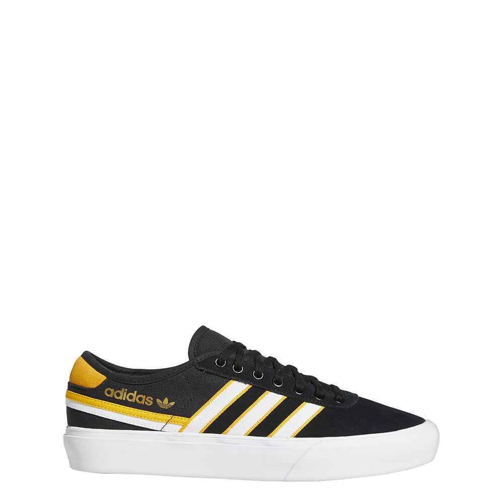 Black adidas clearance shoes with yellow