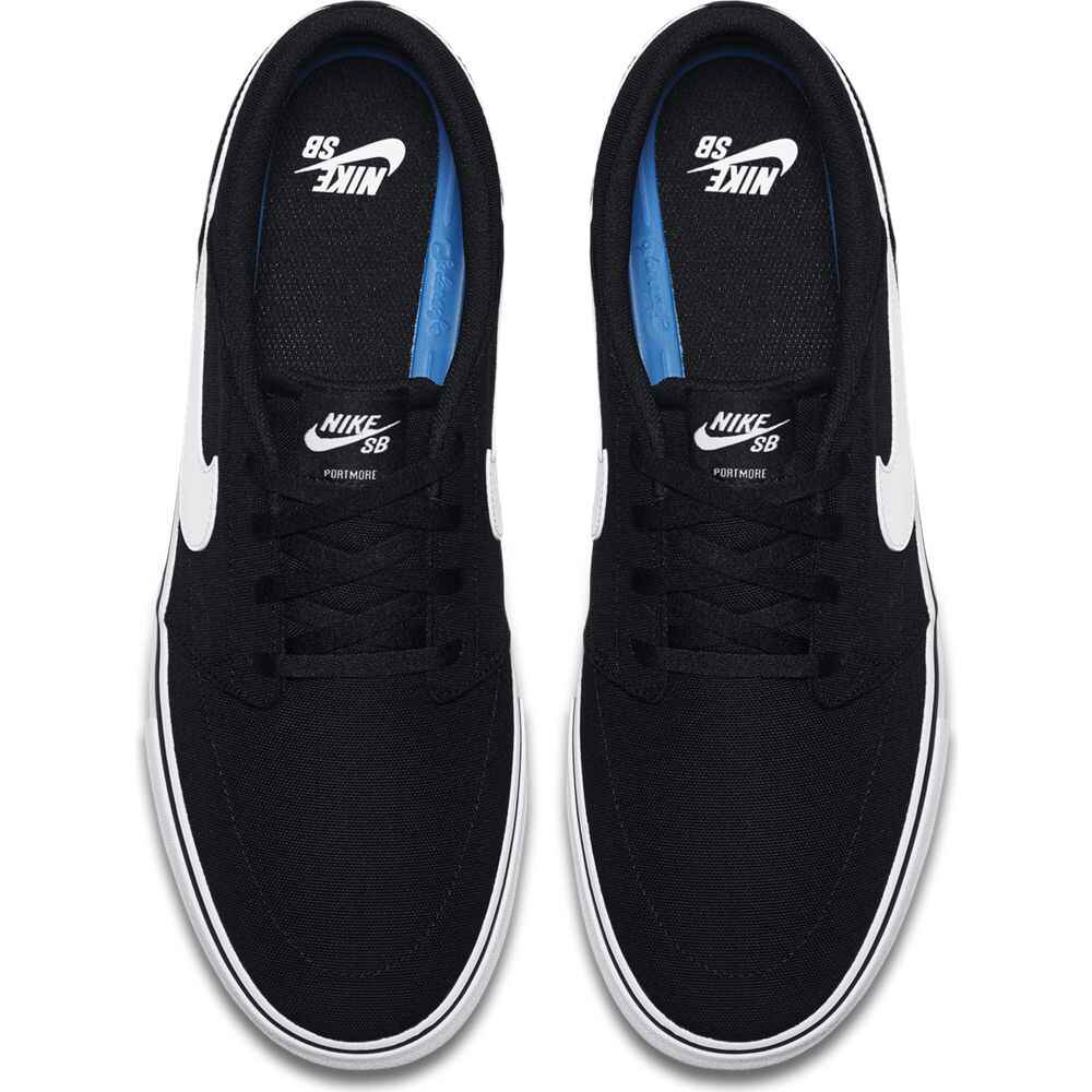 Nike sb portmore ii black & white deals canvas skate shoes