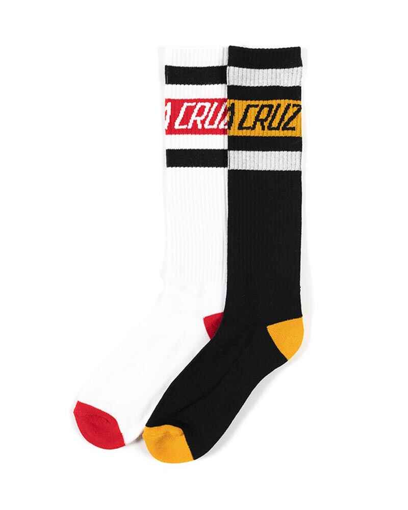 SANTA CRUZ STRIPE TALL SOCK 2 PACK ASSORTED SIZE 7 11 SANTA