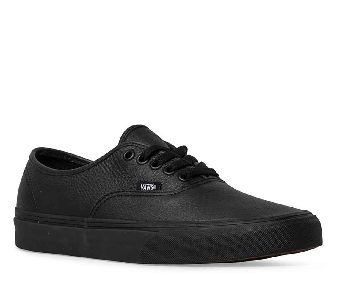 VANS AUTHENTIC LEATHER SHOE BLACK BLACK LEATHER Footwear Shoes Sequence Surf Shop VANS W22