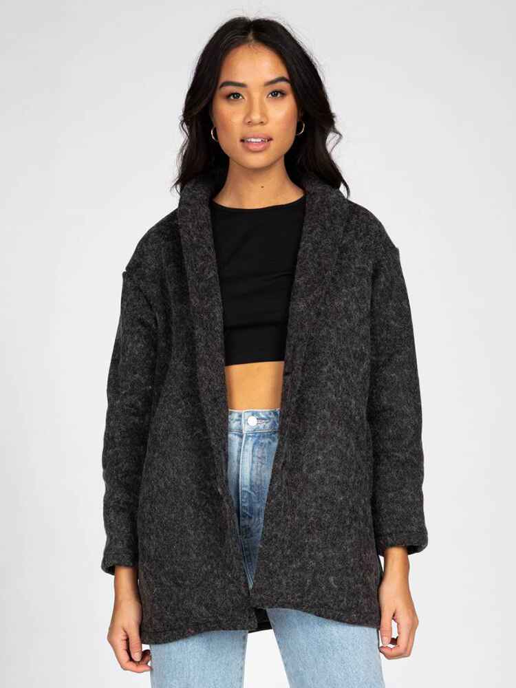 Dark grey cheap coat ladies