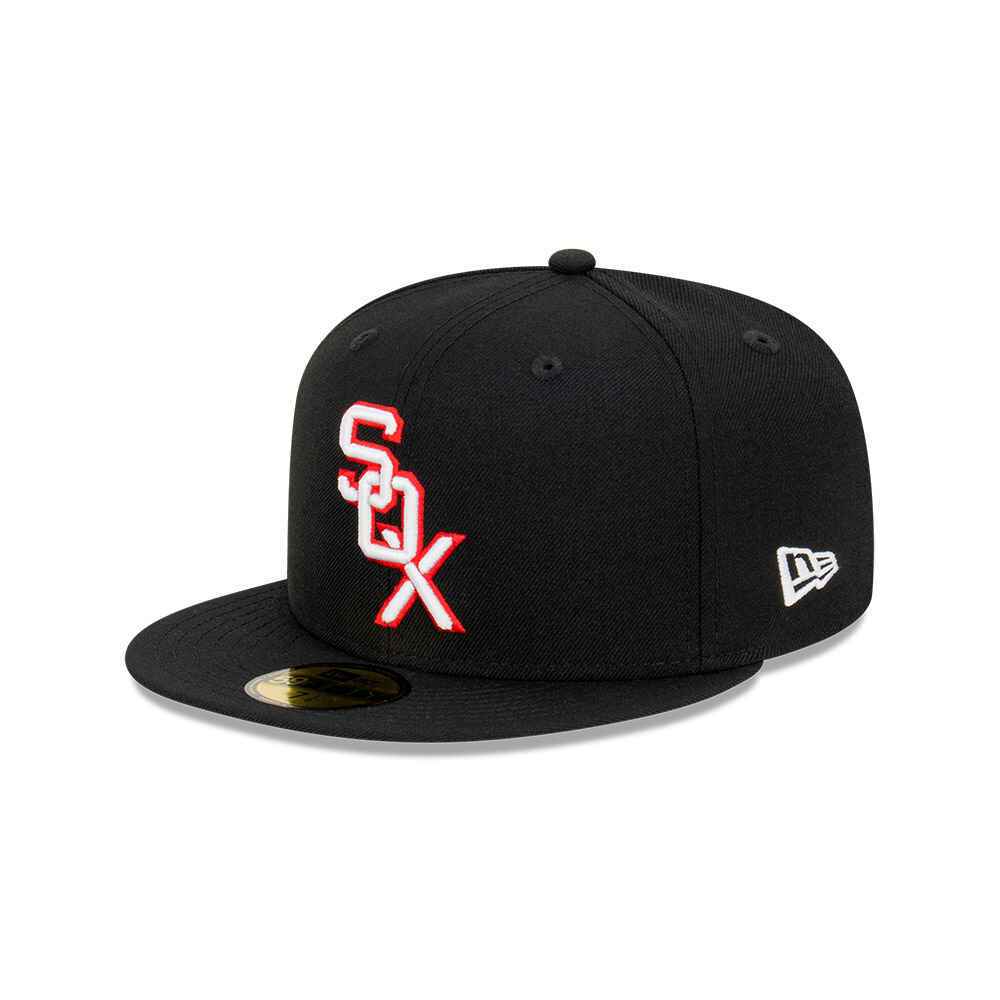 NEW ERA 5950 FITTED CAP - CHICAGO WHITE SOX - BLACK/ RED / WHITE ...