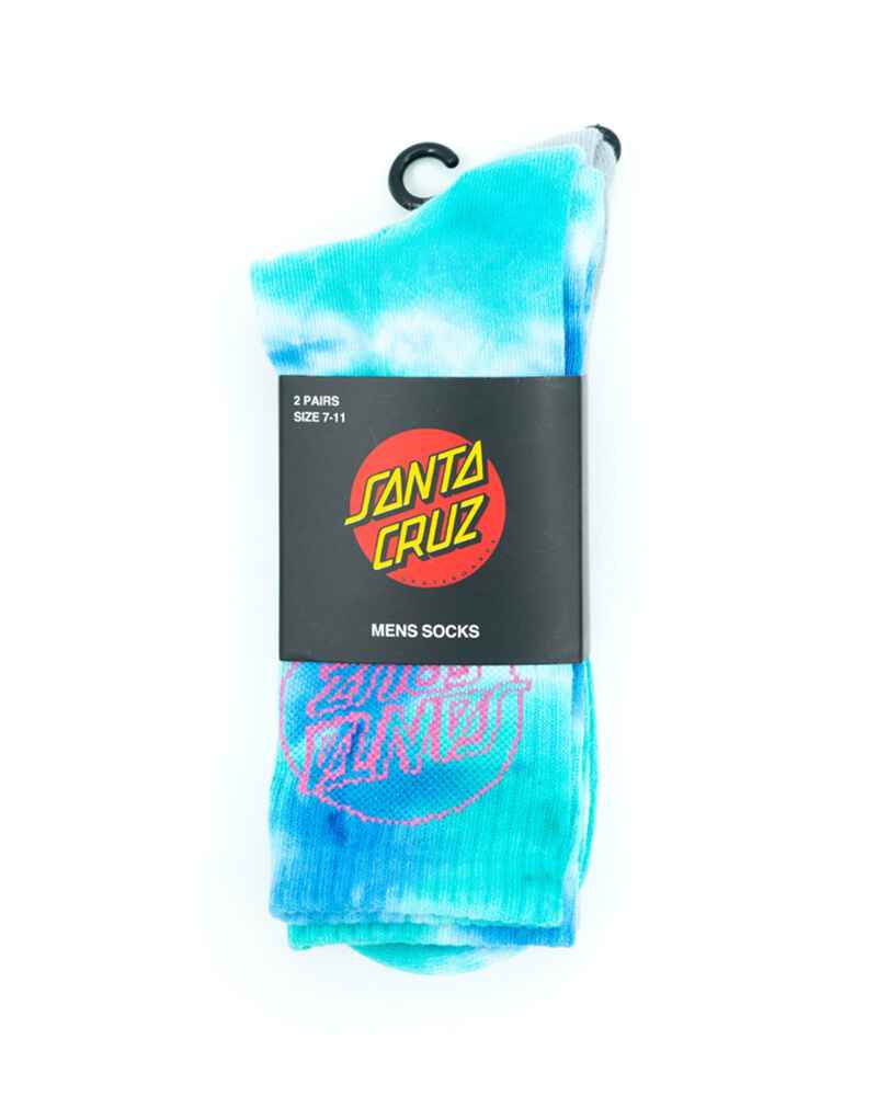 SANTA CRUZ MENS OPUS DOT TIE DYE 2 PACK SOCKS SIZE 7 11