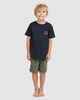 BILLABONG GROMS CRAYON WAVE TEE - NAVY