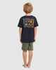 BILLABONG GROMS CRAYON WAVE TEE - NAVY