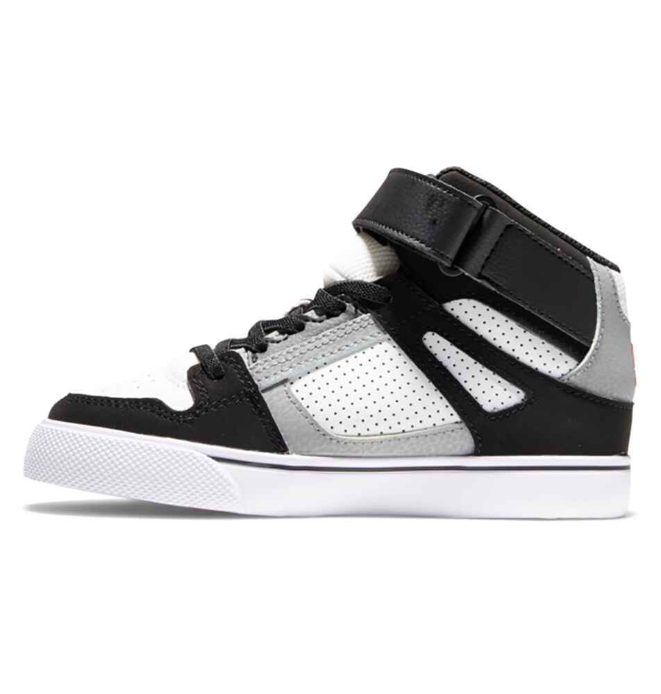 DC BOYS PURE HIGH-TOP SHOE - WHITE / BLACK / RED - Footwear-Youth Shoes :  Sequence Surf Shop - DC S22