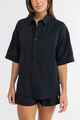 RHYTHM LADIES CLASSIC LOUNGE SHIRT - BLACK