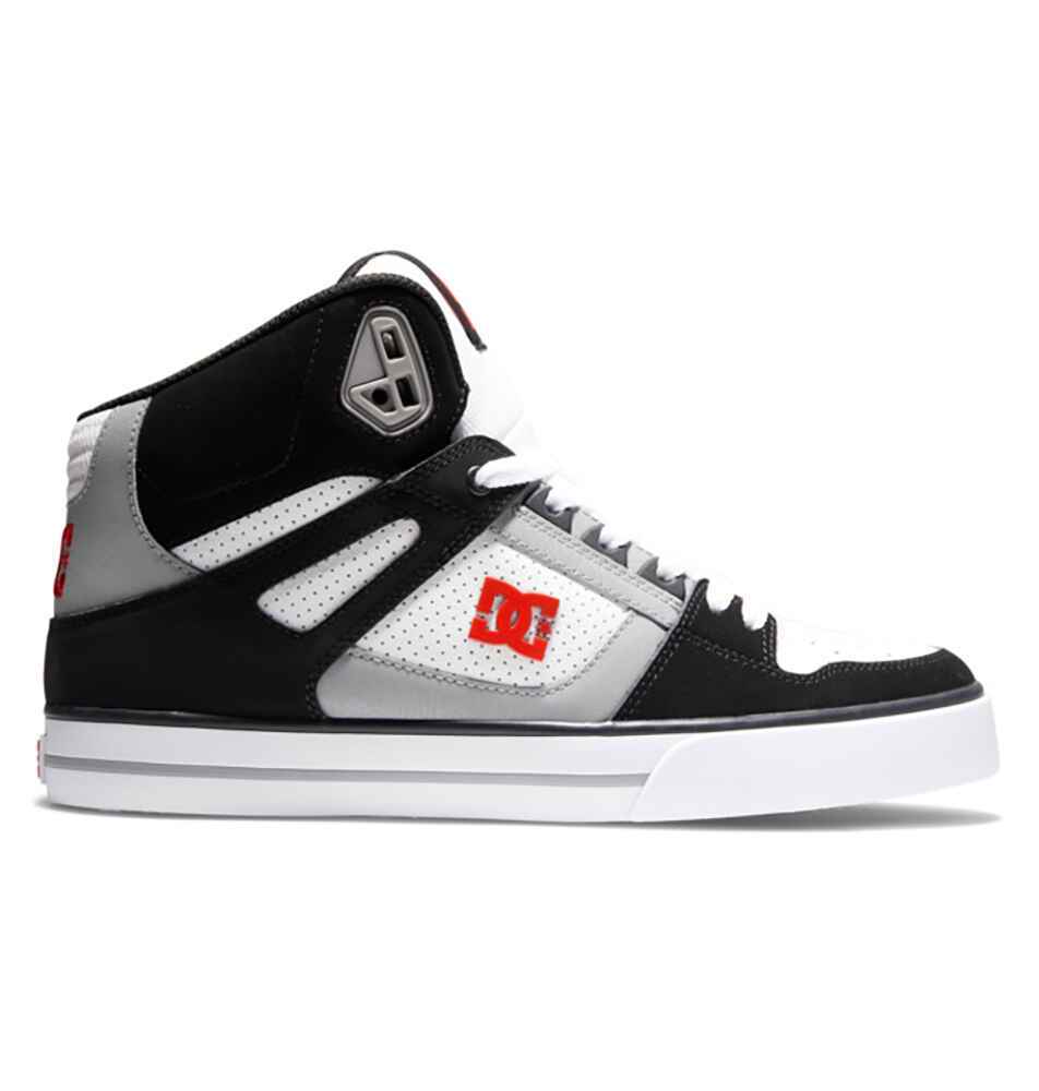 DC PURE HIGH-TOP SHOE - BLACK / WHITE / RED - Footwear-Shoes : Sequence  Surf Shop - DC S22