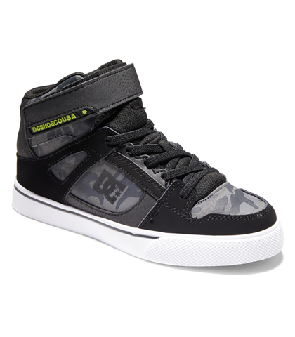 DC BOYS PURE HIGH-TOP SHOE - BLACK / CAMOUFLAGE