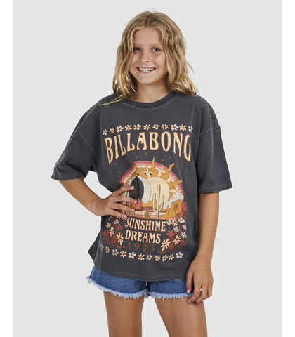 BILLABONG GIRLS SUNSHINE DREAM TEE - OFF BLACK