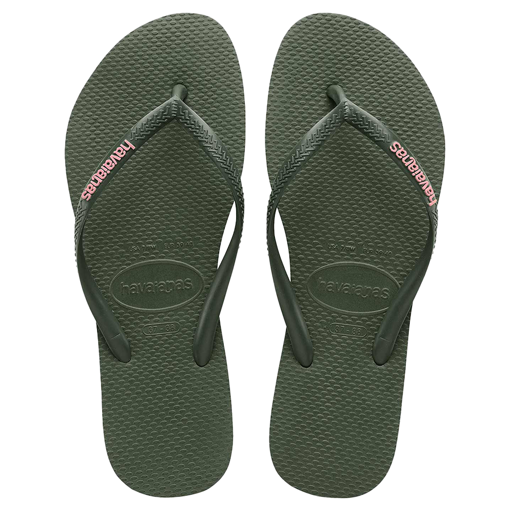 HAVAIANAS SLIM LOGO POP UP JANDAL - GREEN OLIVE - Footwear-Womens ...