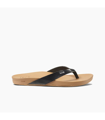 REEF LADIES CUSHION COURT JANDAL - BLACK / NATURAL - Footwear-Womens ...