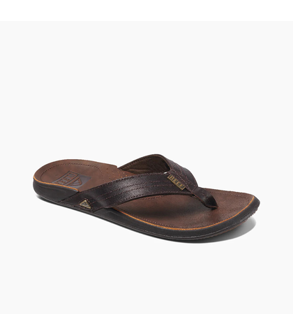 REEF J-BAYY III LEATHER JANDAL - DARK BROWN 