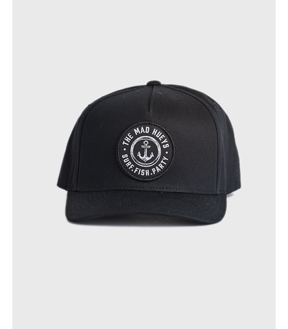 MAD HUEYS PARTY ANCHOR TWILL SNAPBACK CAP - BLACK