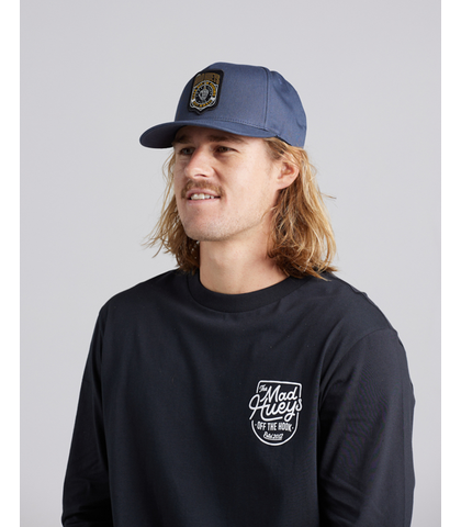 MAD HUEYS IN STILL FISHING TWILL SNAPBACK CAP - NAVY