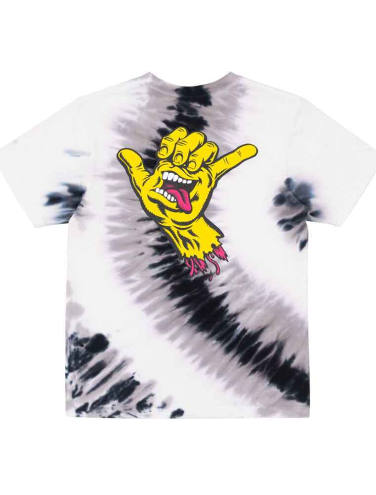 SANTA CRUZ BOYS SHAKA HAND TEE - BLACK TIE DYE - Youth -Boys Tee's ...