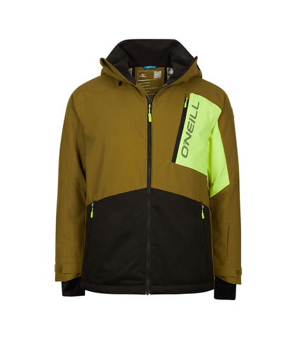 O'NEILL MENS JIGSAW SNOW JACKET - PLANTATION COLOUR BLOCK