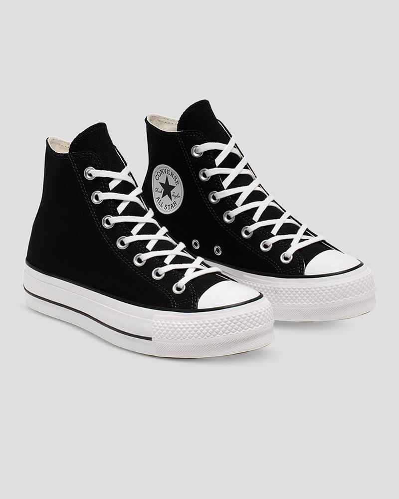 Converse all star outlet lift hi black white