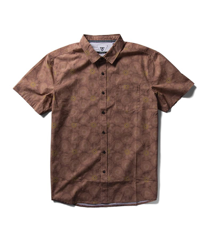 VISSLA MENS KERIKERI ECO S/S DRESS SHIRT - TERRACOTTA