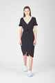 HUFFER LADIES MARIA WRAP DRESS - BLACK