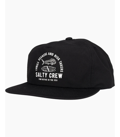 SALTY CREW LATERAL LINE 5 PANEL CAP - BLACK