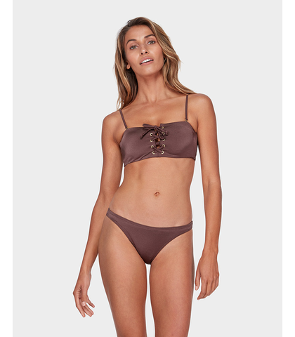 BILLABONG LADIES SEA CHASER BANDEAU BIKINI TOP - COFFEE