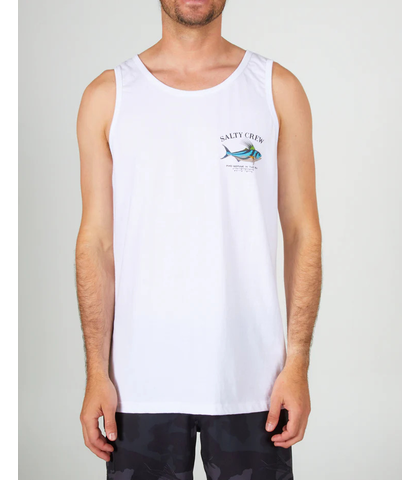 SALTY CREW MENS ROOSTER TANK - WHITE