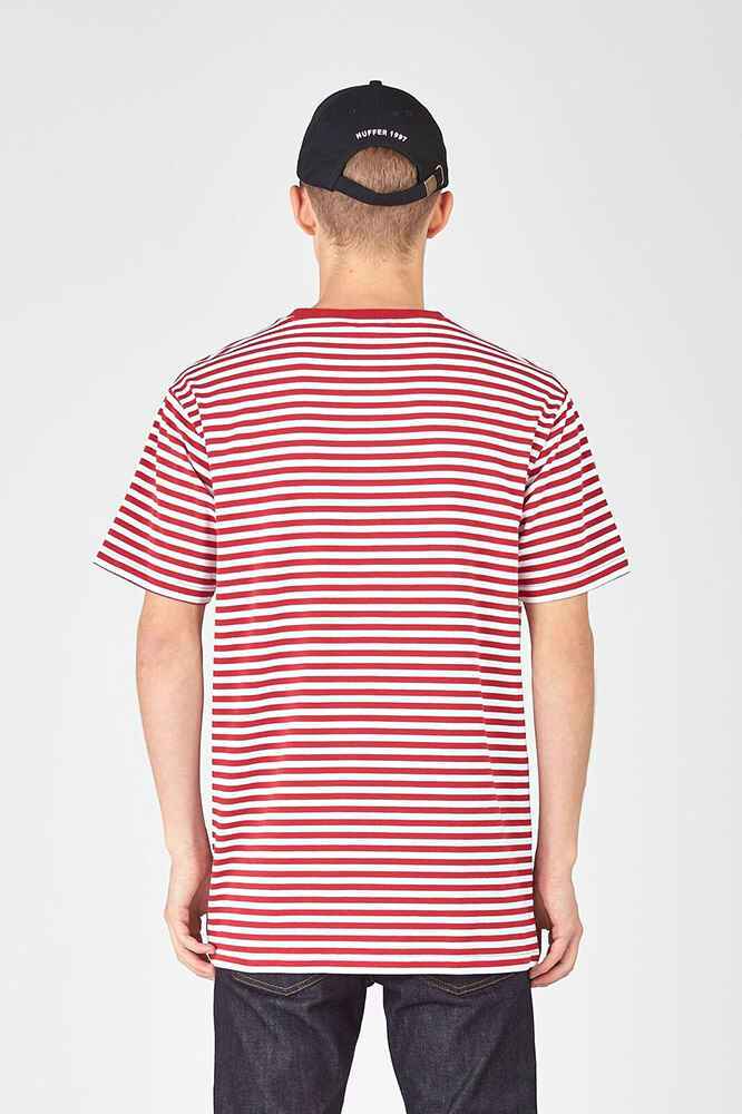 Mens red and 2025 white striped t shirt