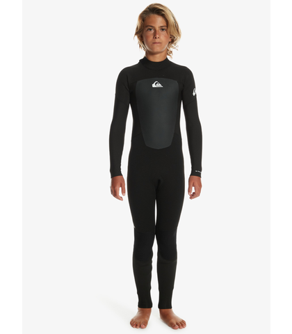 QUIKSILVER BOYS 4/3 PROLOGUE SR BACKZIP GBS STEAMER - BLACK