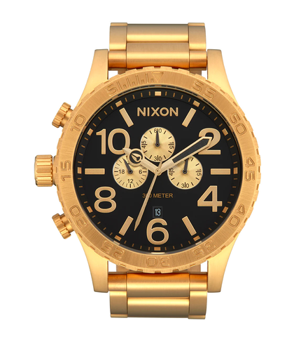 NIXON 51-30 CHRONO SS WATCH - ALL GOLD / BLACK