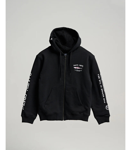 SALTY CREW BOYS BRUCE ZIP THRU FLEECE - BLACK