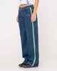 RUSTY LADIES REFLEKT LOOSE LOW RISE DENIM JEAN - DP SEA BLUE / LIME