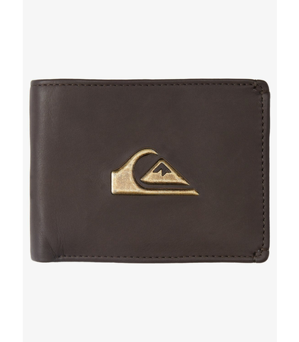 QUIKSILVER NEW MISS DOLLAR LEATHER WALLET - CHOC BROWN