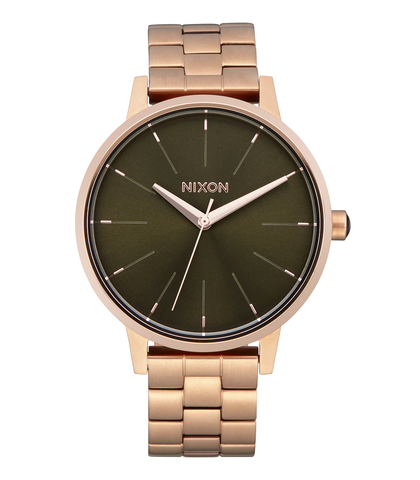 NIXON KENSINGTON WATCH - ROSE GOLD / OLIVE SUNRAY