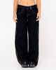 RUSTY LADIES FLIP MOMMY LOW RISE WIDE LEG DENIM - BLACKOUT / REDGOLD