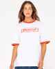 RUSTY LADIES BOARDING PASS OVERSIZE S/S TEE - WHITE