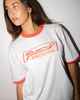 RUSTY LADIES BOARDING PASS OVERSIZE S/S TEE - WHITE