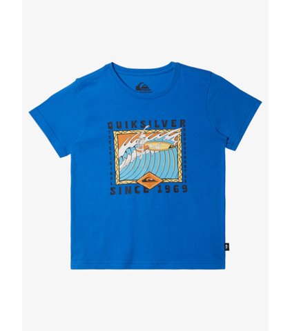 QUIKSILVER BOYS RETRO SKULL S/S TEE - NEBULAS BLUE