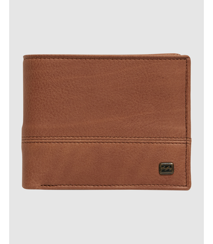 BILLABOONG DIMENSION 2 IN 1 LEATHER WALLET - TAN