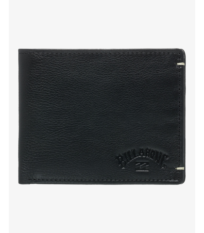 BILLABONG ROCKAWAY 2 IN 1 LEATHER WALLET - BLACK