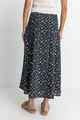 RHYTHM LADIES FLEUR FLORAL BUTTON FRONT MAXI SKIRT - BLACK