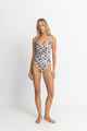 RHYTHM LADIES SUNDANCE FLORAL SQUARE NECK 1 PIECE SWIMSUIT - NATURAL