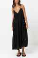 RHYTHM LADIES CLASSIC TIRERED MIDI DRESS - BLACK