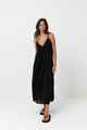 RHYTHM LADIES CLASSIC TIRERED MIDI DRESS - BLACK